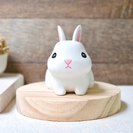 小兔子可愛擺飾 手機架 名片座 手工木製療癒小木雕公仔