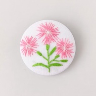 撫子花刺繡胸針