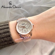 [Original] Alexandre Christie 2A34 BFBRGMS Multifunction Women Watch with Rose Gold Stainless Steel