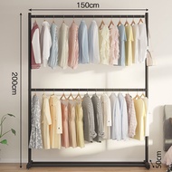 LG 200cm Rak Gantungan Baju Besi 2 Susun Rak Gantungan Baju Toko Stand Hanger Gawang Jemuran Pakaian