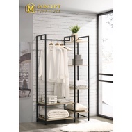 M CONCEPT 6002 Gina Diy Open Closet Wardrobe Cabinet/Metal Wardrobe With 4 Tier Shelf