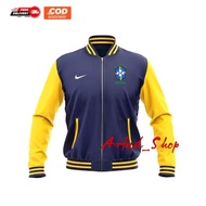 Jaket Hoodie Sweater Varsity Zipper Distro Bola Brasil Brazil Piala Dunia
