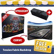 8FT x 8FT Tension Fabric Backdrop Straight / Curve 8ft x 8ft (FREE Design)