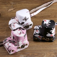Butterfly Pattern PU Leather Camera bag with Shoulder Strap Bag Hard Case for Sony A6400 A6300 A6100