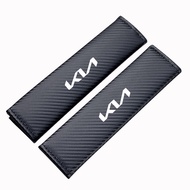 1 Pair Carbon Fibre Car Seat Belt Cover Pad For KIA KN Rio Cerato Forte Optima Picanto Sorento Sport