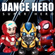 全館免運 跳舞機器人 跳舞大黃蜂 跳舞鋼鐵人 跳舞蜘蛛人 XK213鑽石賣家