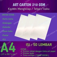 Art Carton 210 GSM A4 50 Lembar/Kertas Karton Paper Glossy 210 gram D3V!!