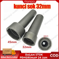monqiqi kunci sok 32mm 8pt deep shock panjang untuk kunci komstir honda