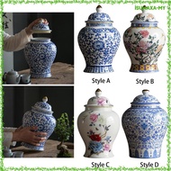 [isuwaxaMY] Ginger Jar Glazed Hand Painted Asian Decor Multi Purpose Home Decor Accent Porcelain Jar