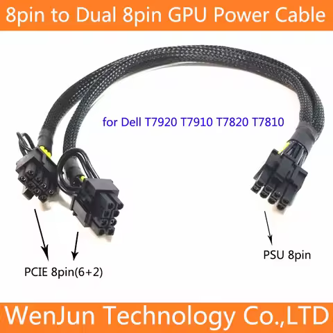 PSU 8pin to Dual 8(6+2)pin PCI-E Interface Power Cable for DELL T7820 T7910 T7920 T7810 Server and G