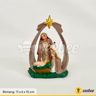 Patung Kelahiran Yesus Rumah Mini Kecil | Patung Yesus | Patung Yesus Set Handmade | Diorama Natal |