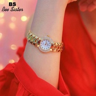 BS Bee Sister นาฬิกาลำลองผู้หญิงนาฬิกาเกาหลีกันน้ำสายอลูมิเนียมเหมาะสำหรับเป็นของขวัญ