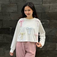 Tasa.id - Crop Coquette Sweater - Coquette Top - Crewneck Crop Coquette
