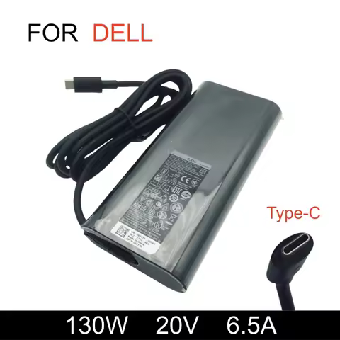 Genuine 130W 20V 6.5A Type-C Laptop Adapter Charger For Dell XPS 15 9500 17 9700 Latitude 5401 5411 