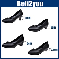 Black Heels For Women Work Leather Shoes Women Heels For Women Murah Heels Hitam Kasut Heels Perempu