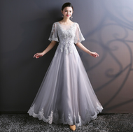 elegant silver color girls party Dress