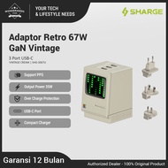 Sharge Retro Adapter 35W 67W USB-C Charger Vintage Tech Macintosh GaN