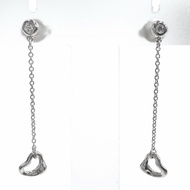 全新 ▲ TIFFANY&Co. Tiffany By the Yard AG925 鑽石鏤空心形耳墜，銀色，附原廠盒，西班牙製造，重 1.6 克，女士款