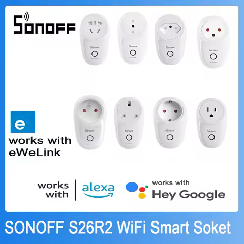 Sonoff S26R2 WiFi Smart Plug Wireless Smart Socket Switch Timing Smart Voice Remote Control via eWeL