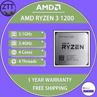ใช้ AMD Ryzen 3 1200 R3 1200 3.1 GHz Quad-Core Quad-Thread เครื่องประมวลผลซีพียู YD1200BBM4KAE ซ็อกเ