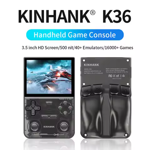 KINHANK Open Source K36 Handheld Game Console 16000 Games Emulator for PS1/PSP/DC/N64/SS 500nit 3.5 
