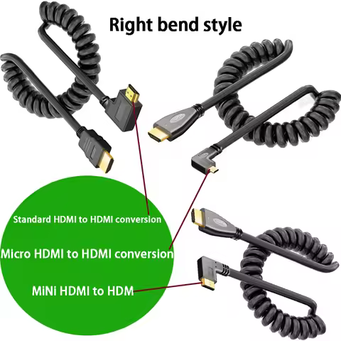 1PCS HDMI HD cable elbow mini HDMI to standard HDMI connection cable Micro HDMI SLR camera monitor e