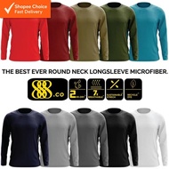 888.co Microfiber Roundneck Longsleeve T-Shirt – Fast-Dry, Cool-Max, Anti-Bacterial Jersey
