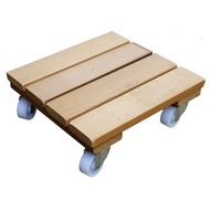 Garden Plant Base. (Set of 2) Chengal Wood Mobile Outdoor Plant Base