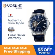 ORIENT Automatic FAG00004D Classic Open heart Silver Navy Blue Leather  Wrist Watch For Men from YOSUKI JAPAN / FAG00004D (  FAG00004D  FAG FAG000 FAG0000   )