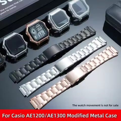 AE1200 Watch Mod Kit For Casio AE-1200WHD AE-1300 Modified Stainless Steel Watch Case Bracelet AE130