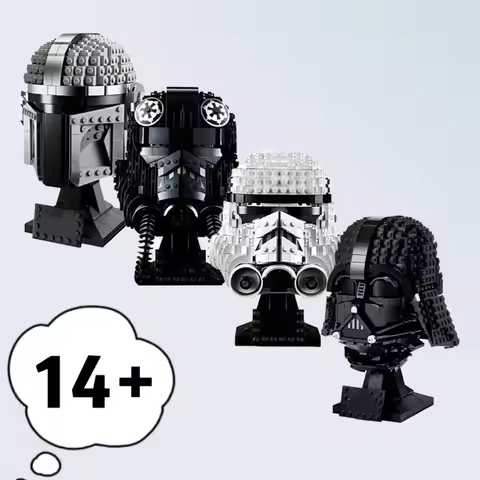 MINISO Space Wars Helmet Building Blocks Stormtrooper Vader Tie Fighter Pilot Helmet Model for Kid G