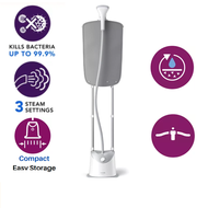 PHILIPS Easy Touch Stand Garment Steamer - GC487/86, 1800W, StyleMat, Compact Design