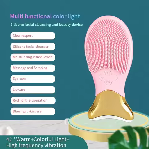 Multifunction Warm Facial Cleaning Brush Electric Face Washing Instrument 42℃ Face Massager Eye Face