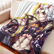Genshin Impact  Arataki Itto  Flannel Blanket Cosy Lazy Couch Cover Blanket Super Soft Sheet Mattres