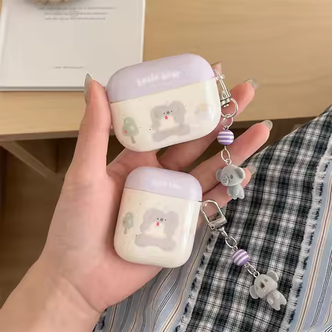 Cute Cartoon Koala Case For Apple Airpods 4 3 2 Pro 2 Cover with Charm Silicone Headphon Charging Ca