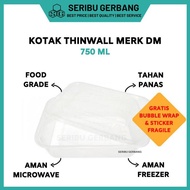Promo !! Kotak Makan Plastik Thinwall Merk Dm 750Ml / Box 750 Ml Murah