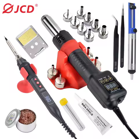 JCD Heat Gun Electrical LCD Digital Display Temperature Adjustable Hot Air Gun Hair Dryer Soldering 