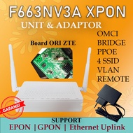 ZTE F633NV3A Xpon Original Unit and Adapter Support Epon Gpon Omci Bridge Warranty