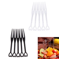 (Yetta) 100pcs Fruit Fork Disposable plastic Forks For Party BBQ Sticks Picks Skewer Set Home Dining Food