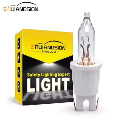 RUIANDSION 20x T5 Halogen Candle Light Bulb T5 Base DC12-24V Candle Lamp for Christmas Decor Warm Wh
