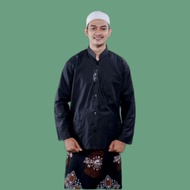 baju koko ammu original pria dewasa terbaru bahan adem - hitam l