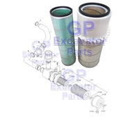 R210LC-7 / R290LC-7 HYDRAULIC EXCAVATOR ENGINE AIR FILTER SET (11EM-21041)