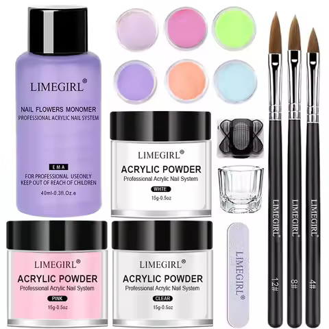 Nail Acrylic Powder and Liquid Monomer Set Acrylic Nail Kit for Nails Extension Acrylic Dipping Powd
