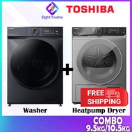 [FREE DELIVERY] TOSHIBA Inverter Washing Machine + Heatpump Dryer Combo | SmartHome Wifi