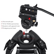 Andoer 67 Inch Tripod Stand Professional Video Tripod Heavy Duty Aluminum Alloy with Detachable Flui