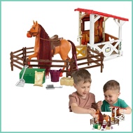 Horse Stable Playset Toys Detachable Horse Riding Playset Play Horse Toys Farm Horse Club Pretend An