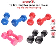 KingBox Home Gym Dumbbells, Cast Iron Dumbbells with Rubber Coated to Prevent Scratches and Breakage