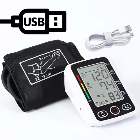 Portable Tonometer Digital LCD arm tensiometers Blood Pressure Monitor Heart rate Meter Large Cuff S
