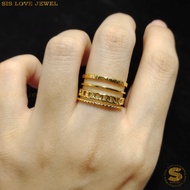 Sis Love Jewel Titanium Steel 18K Gold Plated Adjustable Ring Cincin Anti Karat Women Fashion Jewelr