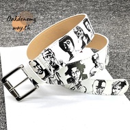 OAKDENEMYWAY Waistband, Rapper Printed PU Leather Hip-Hop Street Belt, Trendy Fashion Versatile Adju